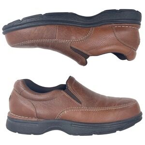 Rockport Eureka Mens Brown Leather Loafers Slip On Moc Toe Casual‎ Shoes 9.5M